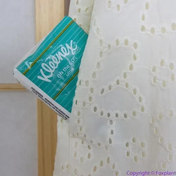 NEW‎ Madewell Off White Eyelet Ruffle-Sleeve Mini Dress, L - Picture 11 of 16